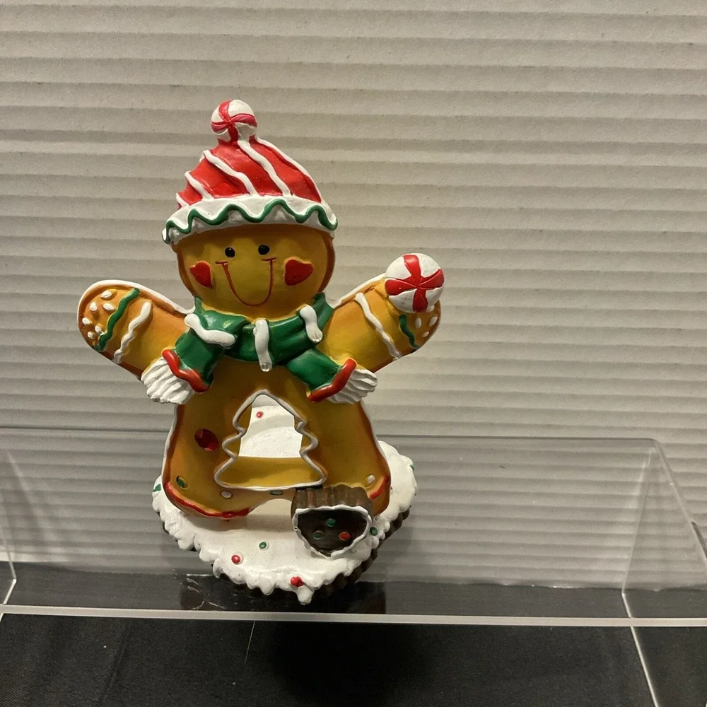 Set Of Two Gingerbread People tea light candle holders Christmas Holiday‎